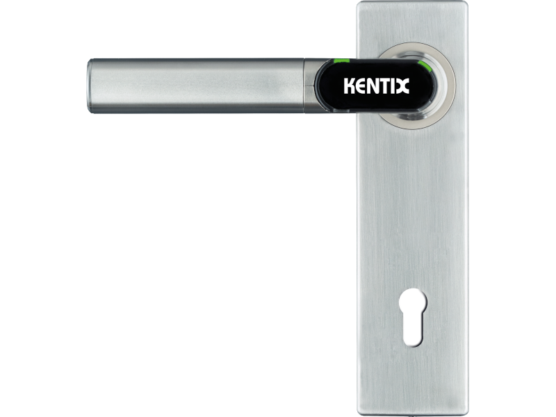 DoorLock-LE Door fitting (MIFARE® DESFire®) short with keyhole, L-Form, IP66, LEFT
